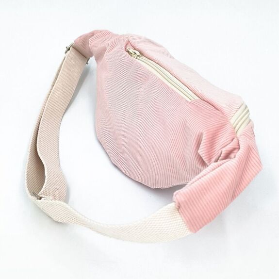 Banane en velours côtelé | Rose Poudré