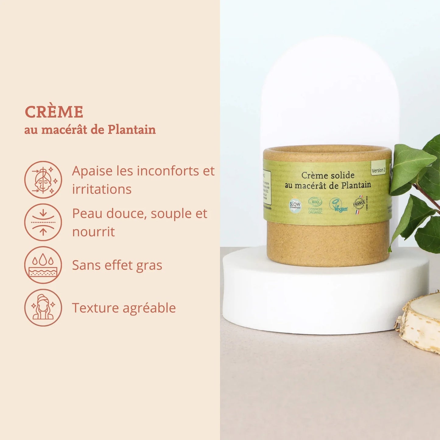 Crème Solide | Macérât de plantain