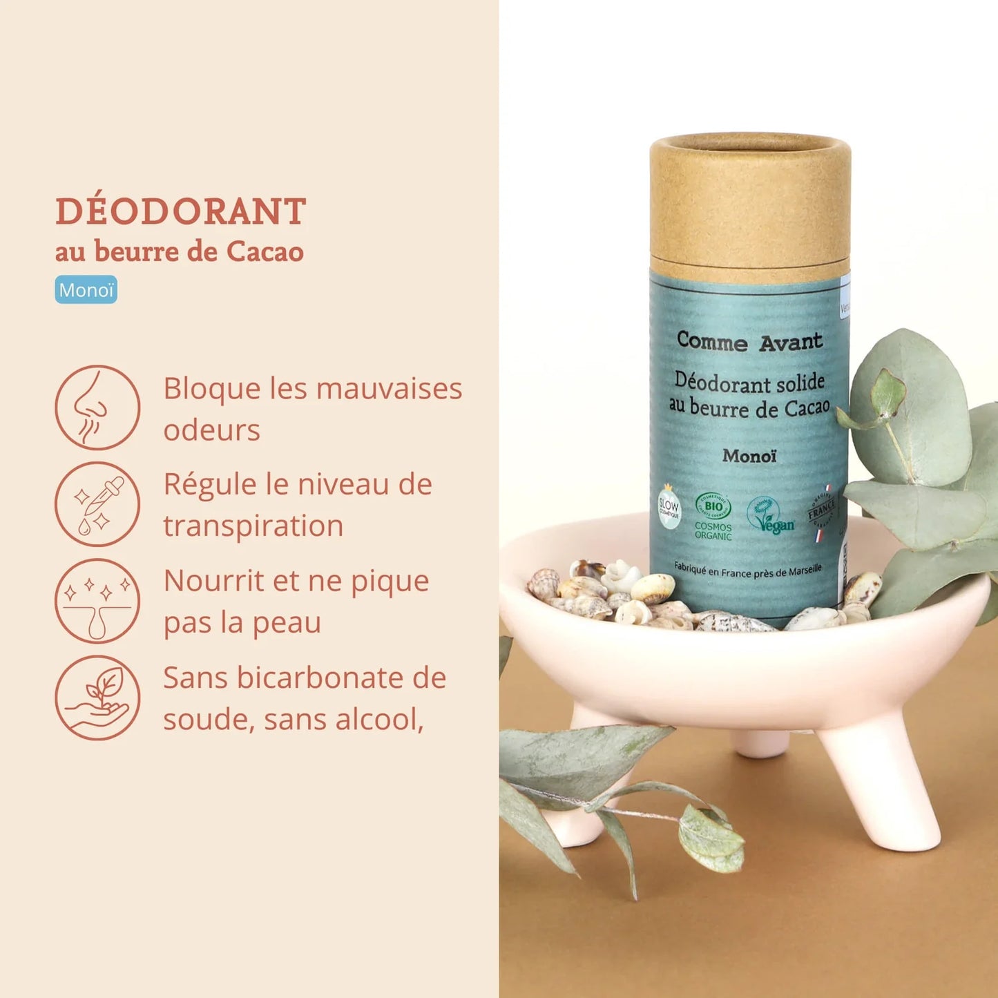 Déodorant solide monoï