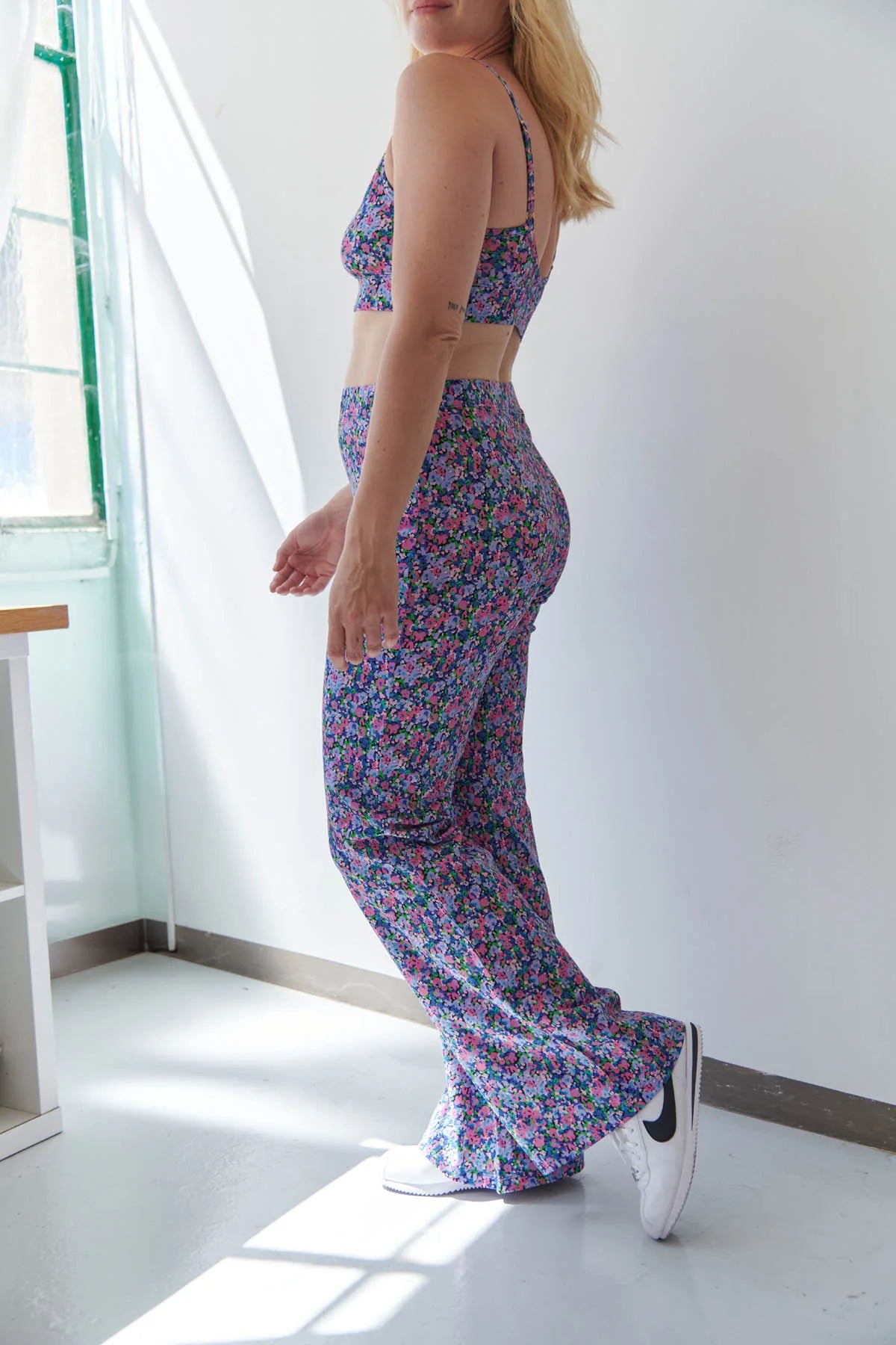 Pantalon coton bio évasé | Confettis Violet
