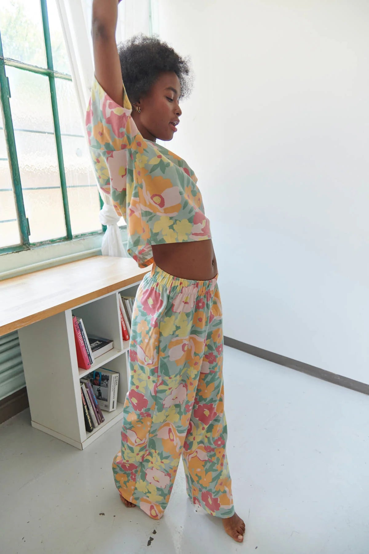 Pyjama long coton BIO | Allamanda vert