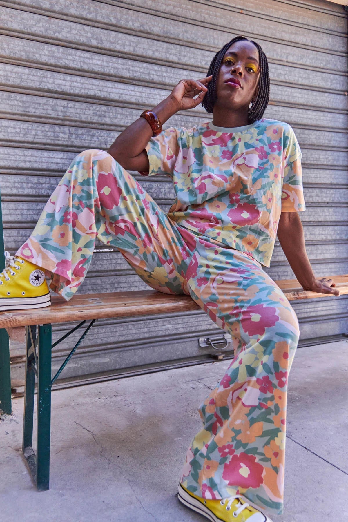 Pyjama long coton BIO | Allamanda vert