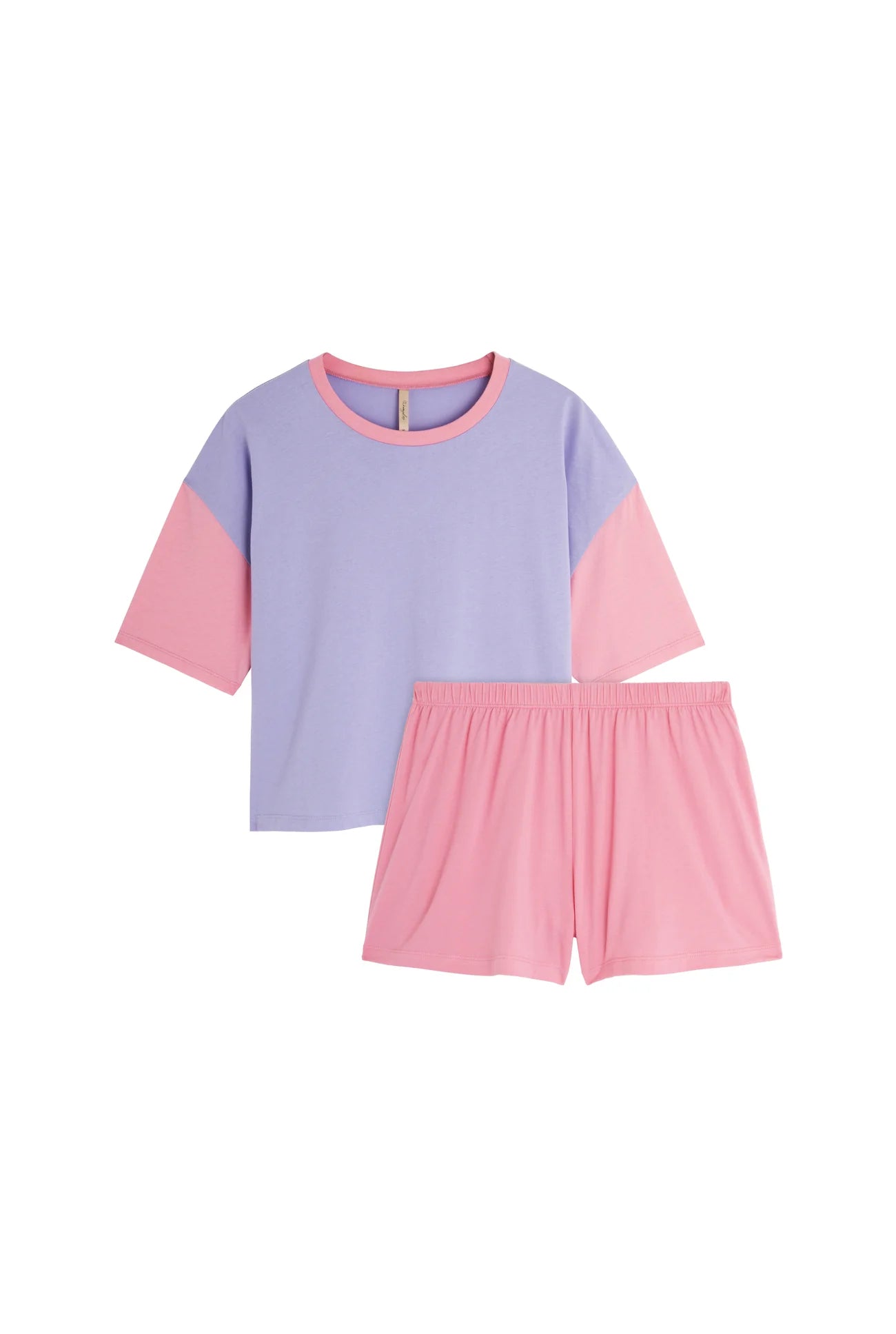 Pyjama coton BIO | Colorblock rose