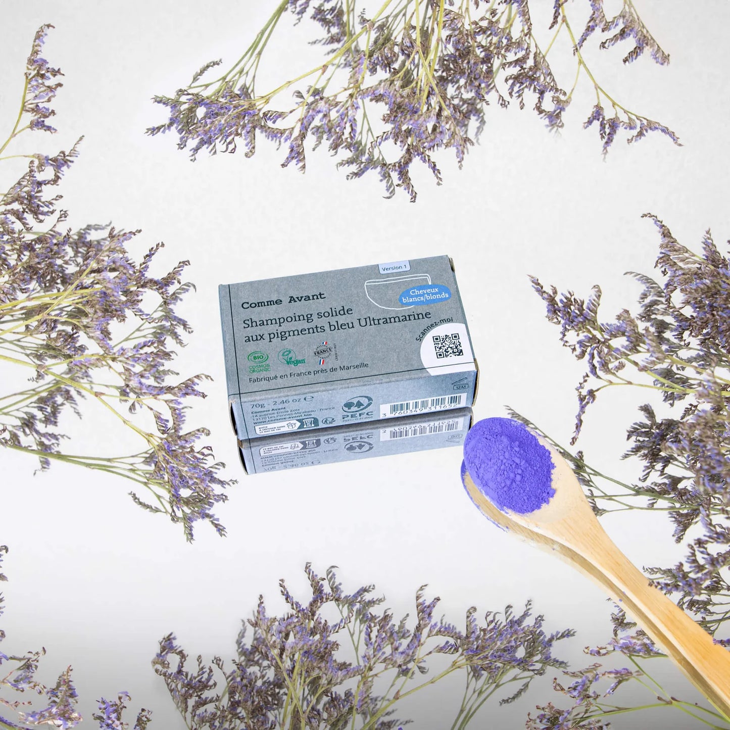 Shampooing Bleu Solide | Cheveux blonds & blancs