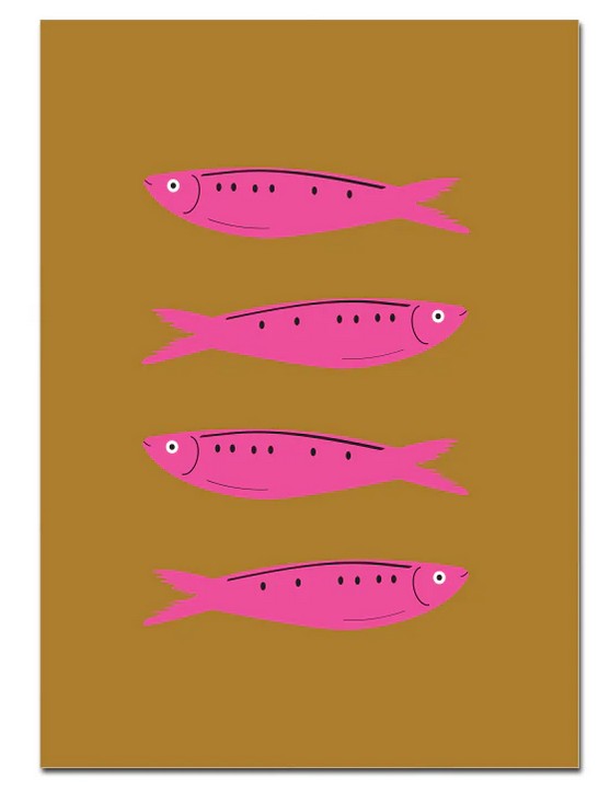 Affiche A4 | Sardines Rose Fluo
