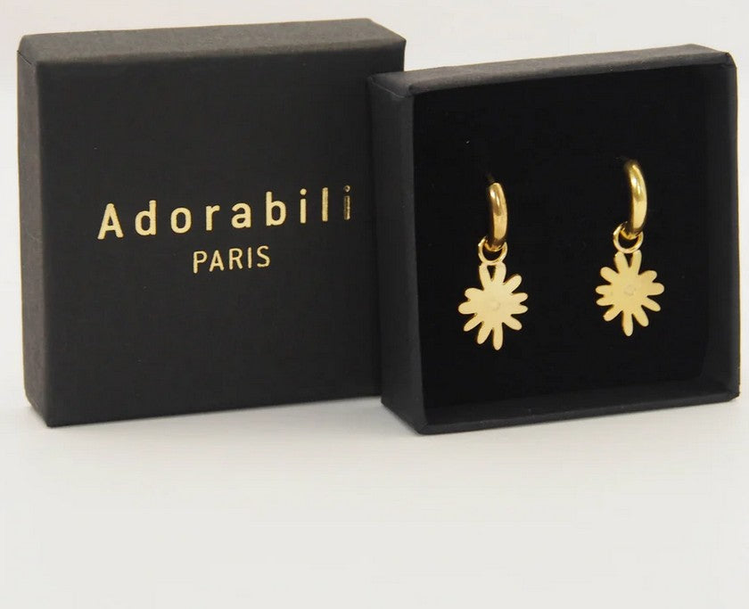 Boucles d'oreilles | Créoles Epaisses Marguerites