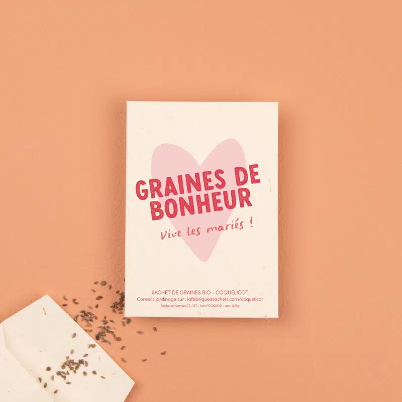 Sachet de graines | Graines de bonheur / Vive les mariés