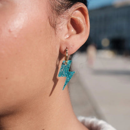 Boucles d'oreilles | Créoles Eclairs Pailletés