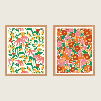 Peinture aux numéros | Papiers Fleuris Duo - 24x30cm