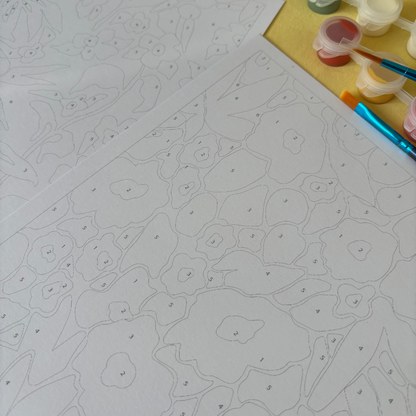 Peinture aux numéros | Papiers Fleuris Duo - 24x30cm