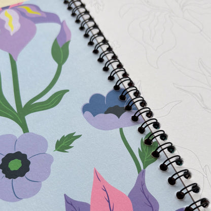 Carnet de coloriage A4 | Motifs en fleurs