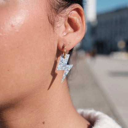 Boucles d'oreilles | Créoles Eclairs Pailletés