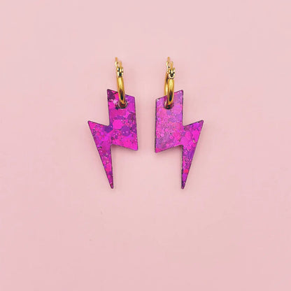 Boucles d'oreilles | Créoles Eclairs Pailletés