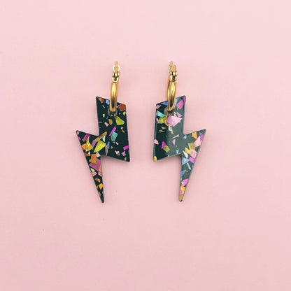 Boucles d'oreilles | Créoles Eclairs Pailletés