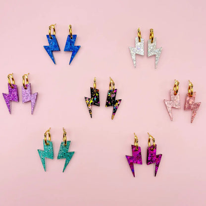 Boucles d'oreilles | Créoles Eclairs Pailletés