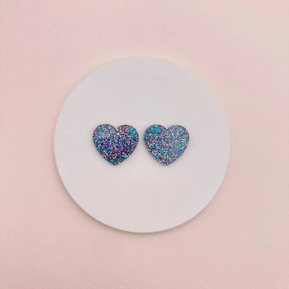 Boucles d'oreilles | Puces Coeurs - plusieurs coloris