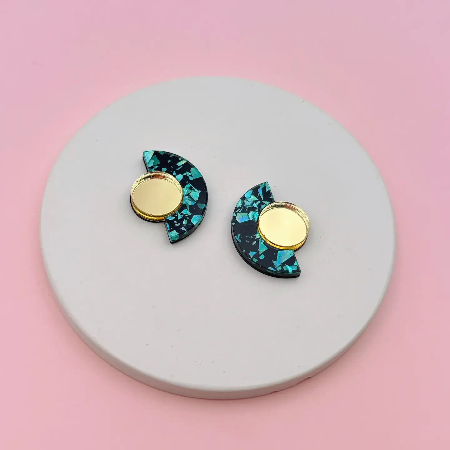 Boucles d'oreilles | Puces Miroir Roseline