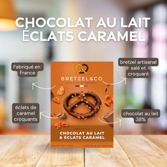 Bretzel chocolat au lait - éclats de caramel
