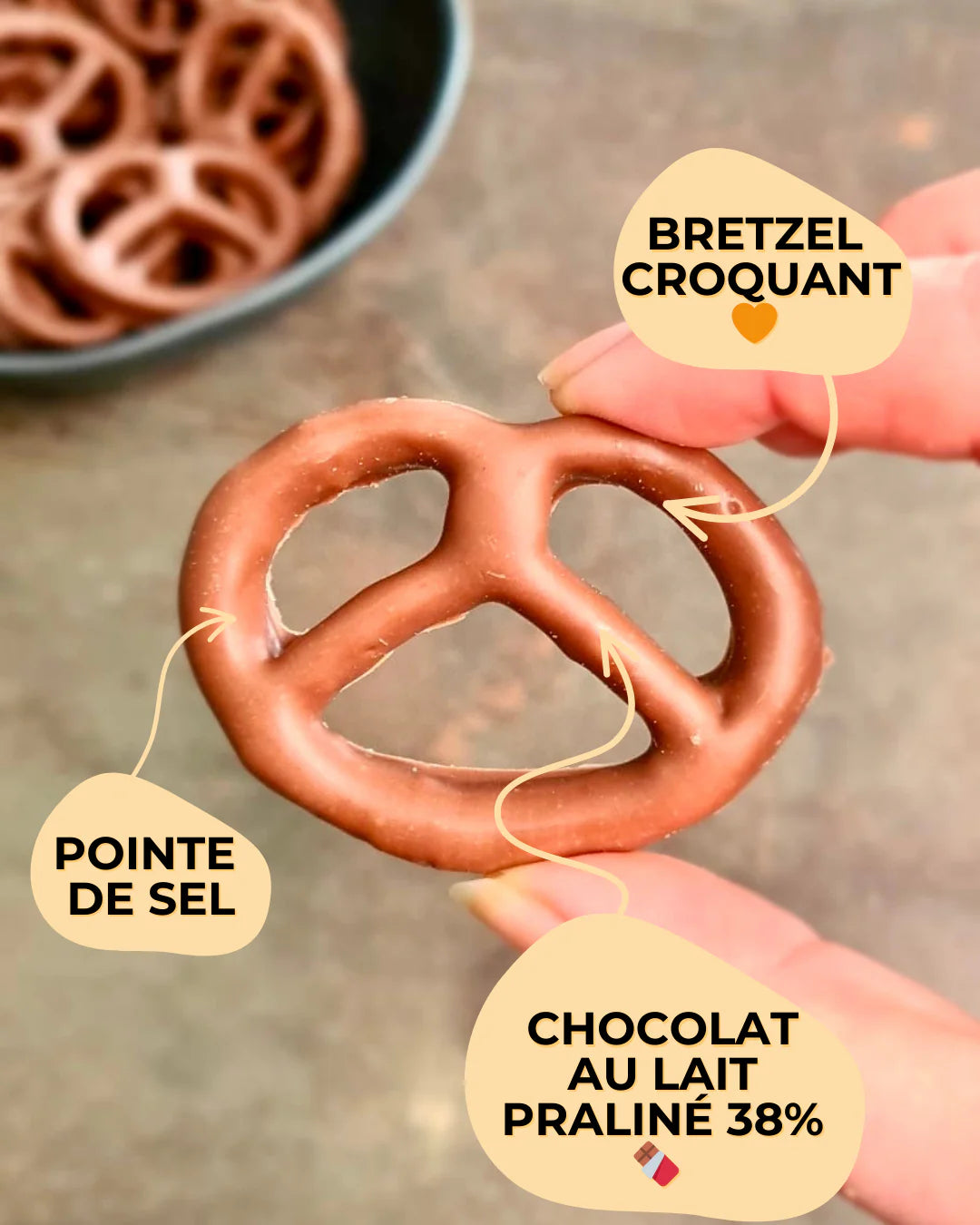 Bretzel chocolat praliné