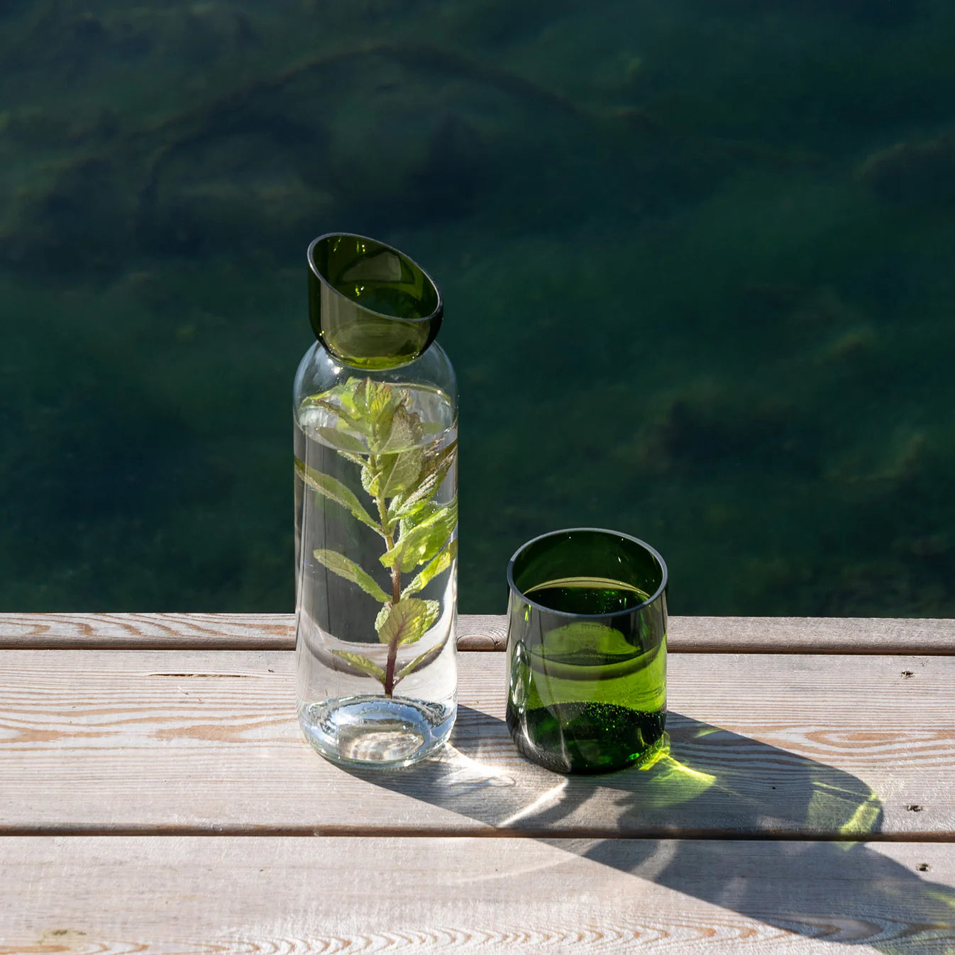 Carafe en verre upcyclé