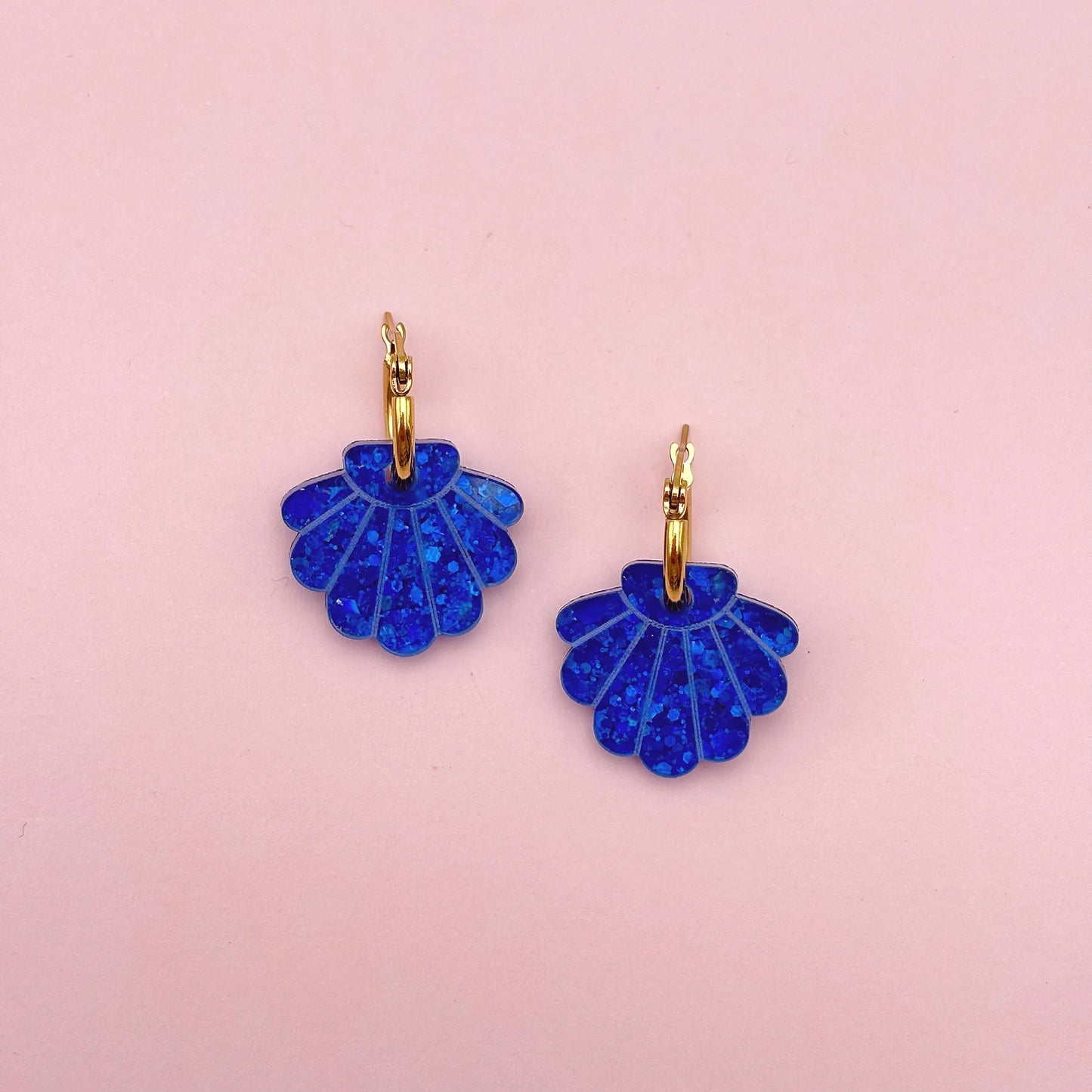 Boucles d'oreilles | Créoles Coquillages Pailletés
