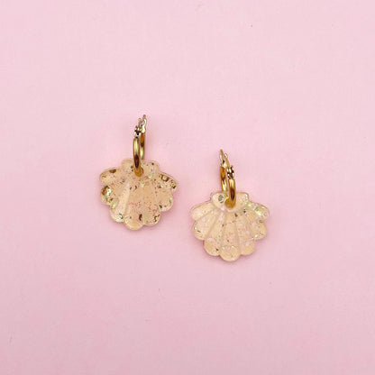 Boucles d'oreilles | Créoles Coquillages Pailletés