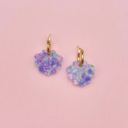 Boucles d'oreilles | Créoles Coquillages Pailletés
