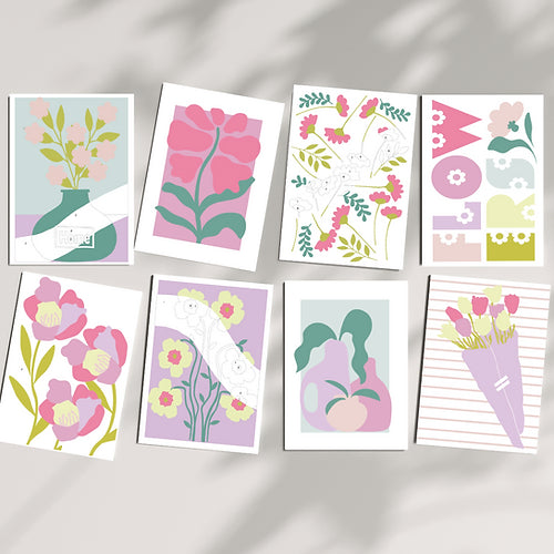 Cartes à peindre | Palette florale pastel