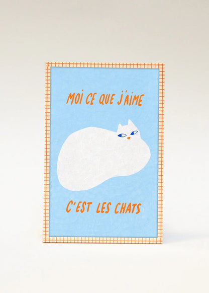 Illustration encadrée | Moi ce que j'aime c'est les chats