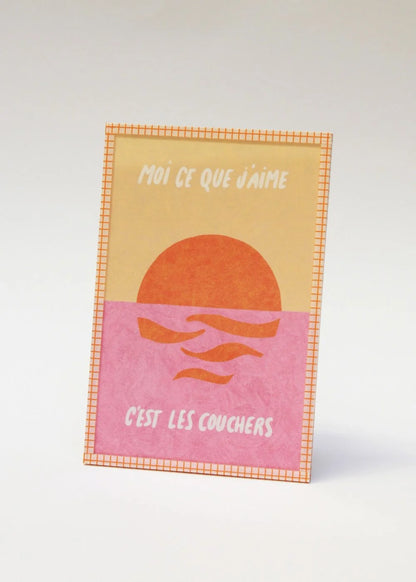 Illustration encadrée | Moi ce que j'aime c'est les couchers