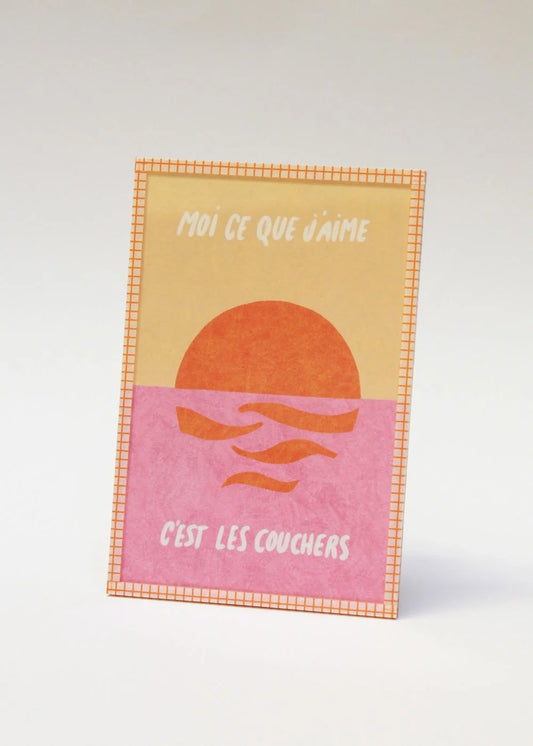 Illustration encadrée | Moi ce que j'aime c'est les couchers