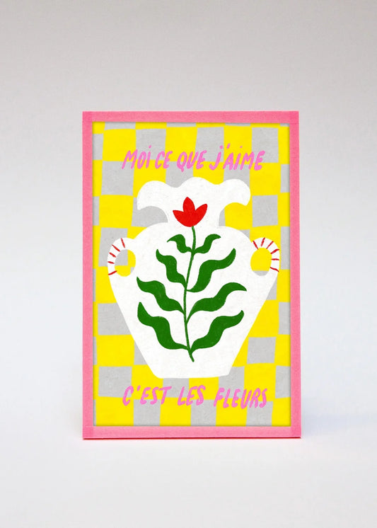 Illustration encadrée | Moi ce que j'aime c'est les fleurs