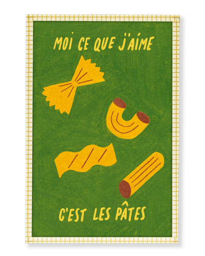Illustration encadrée | Moi ce que j'aime c'est les pâtes