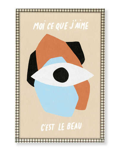 Illustration encadrée | Moi ce que j'aime c'est le beau