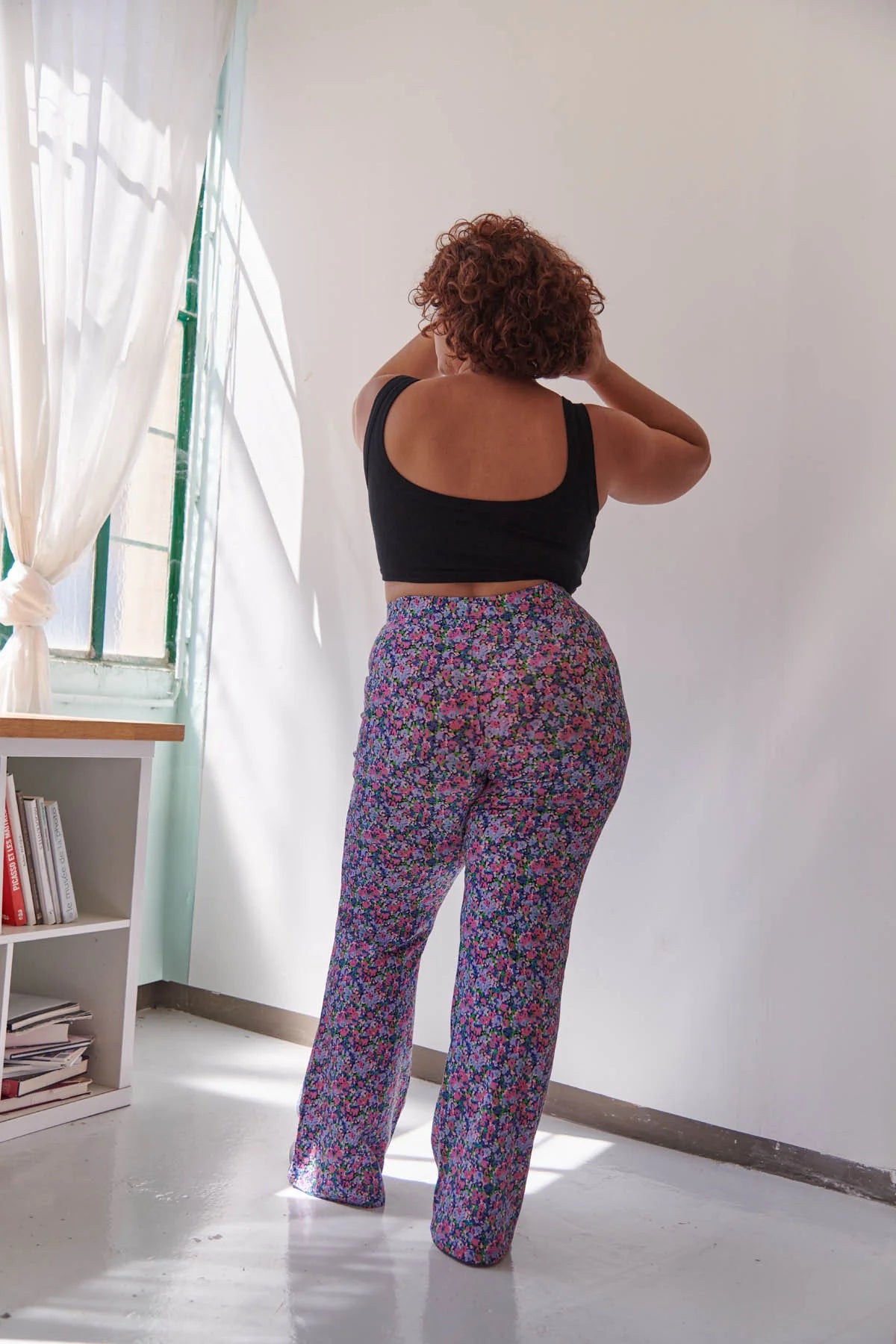 Pantalon coton bio évasé | Confettis Violet