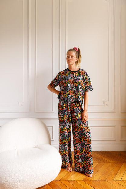 Pyjama long coton BIO | Disco Flowers