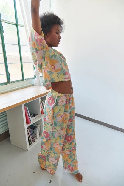 Pyjama long coton BIO | Allamanda vert