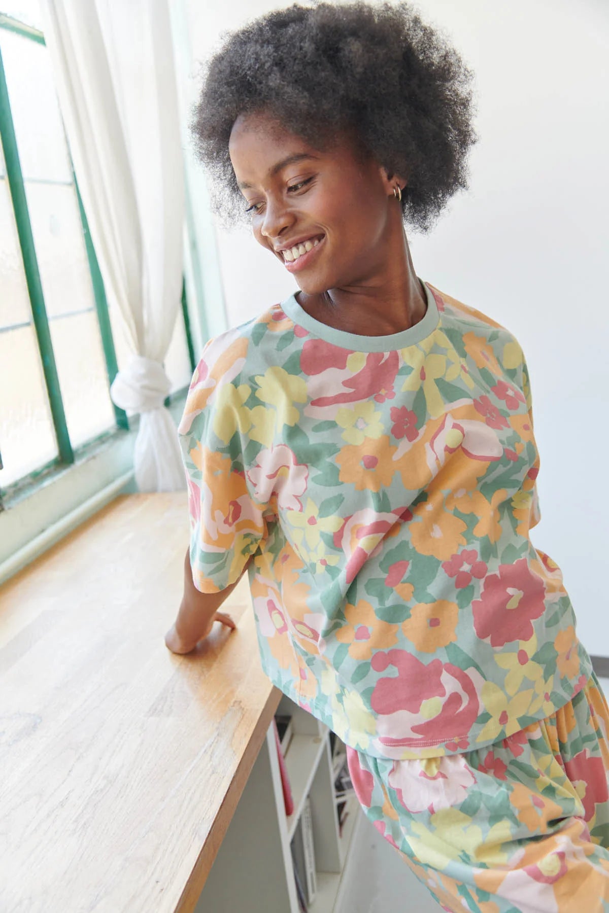 Pyjama long coton BIO | Allamanda vert