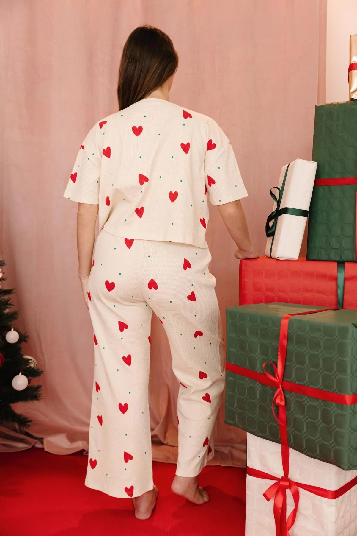 Pyjama manches longues coton BIO | Gaufré Petit Coeur