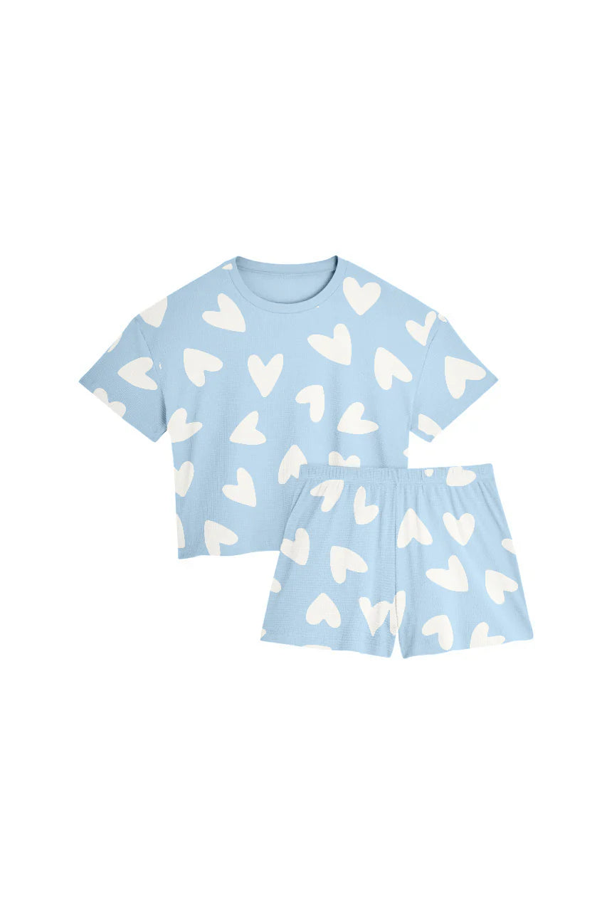 Pyjama coton BIO | Gaufré Mi Amor bleu