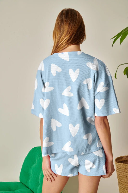Pyjama coton BIO | Gaufré Mi Amor bleu