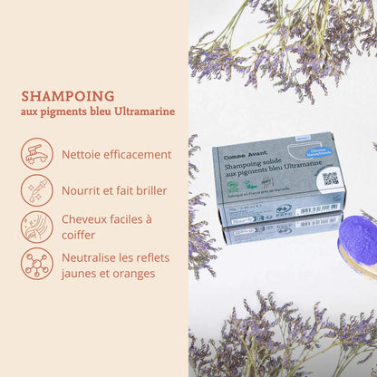 Shampooing Bleu Solide | Cheveux blonds & blancs