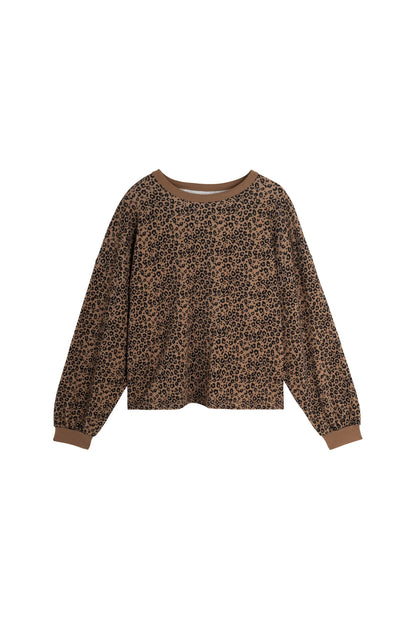 Sweat coton bio | Léopard Marron