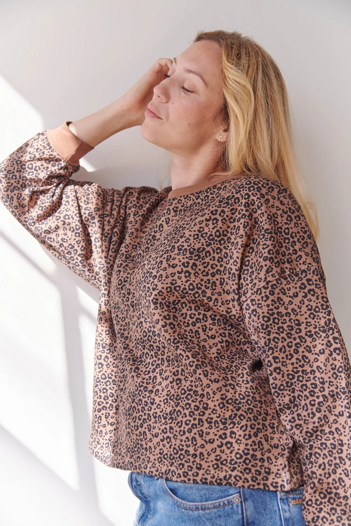 Sweat coton bio | Léopard Marron