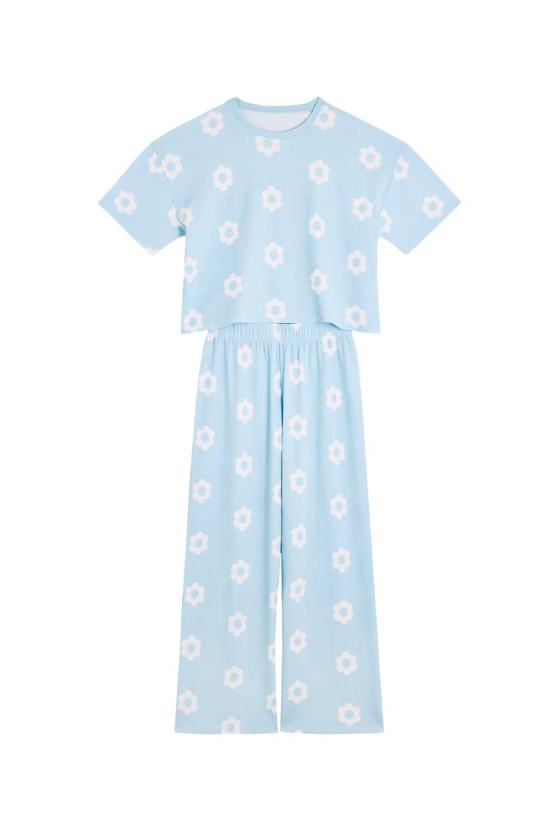 Pyjama long coton BIO | Clodette Bleu