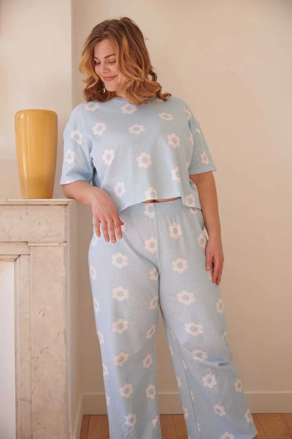 Pyjama long coton BIO | Clodette Bleu