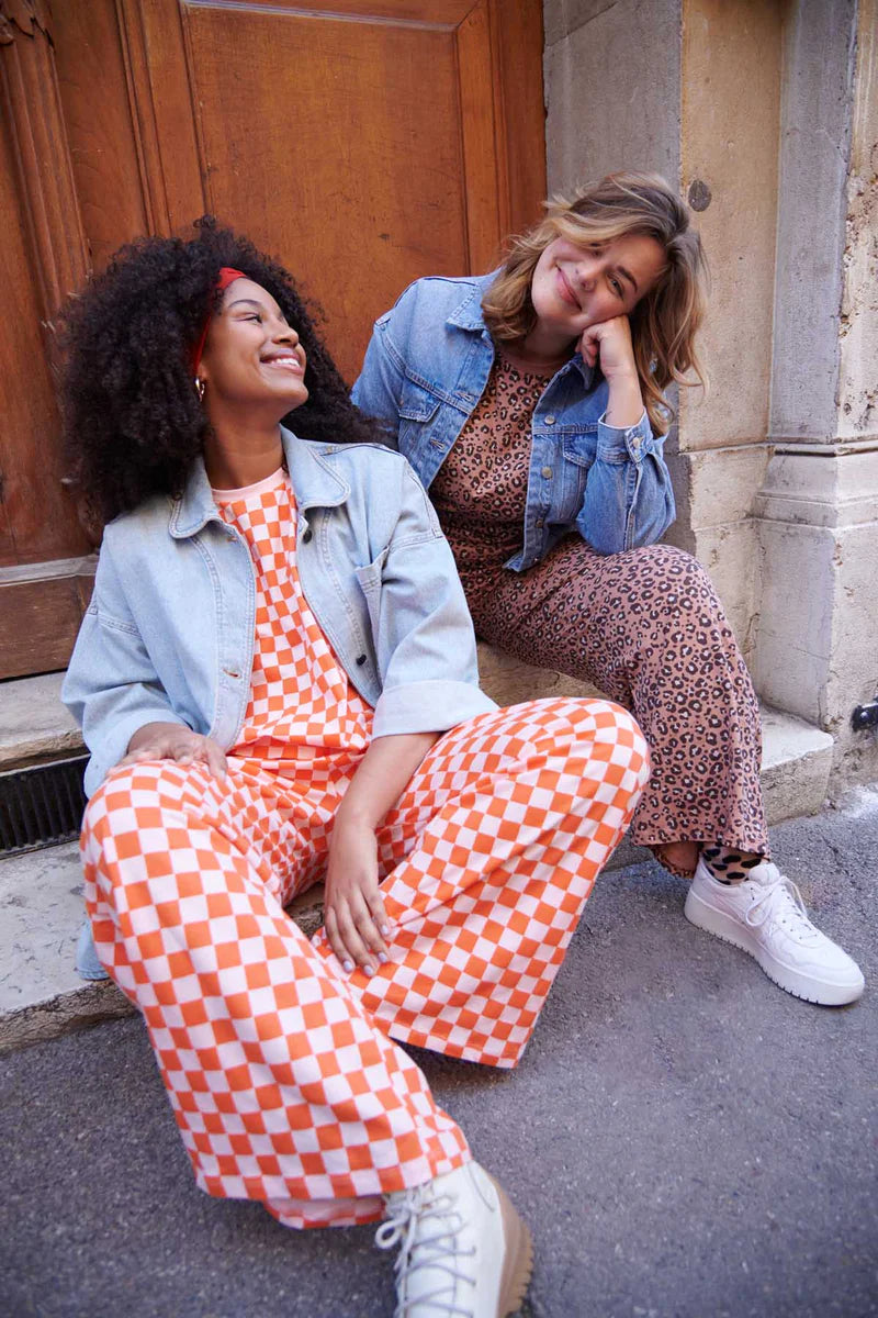 Pyjama long coton BIO | Damier Rose