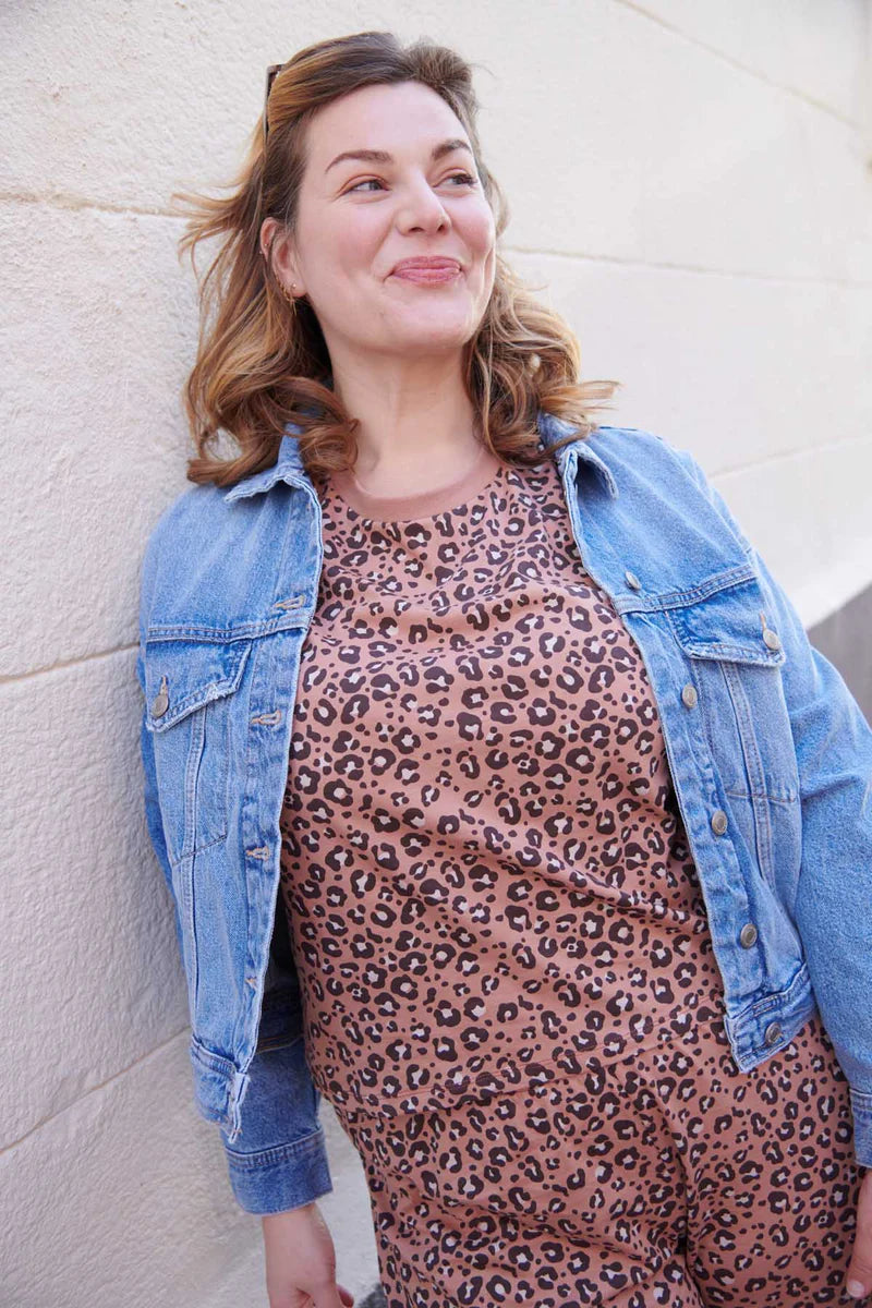 Pyjama long coton BIO | Léopard Mocha