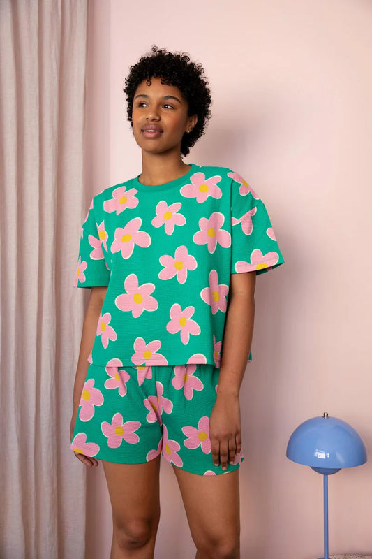 Pyjama gaufré coton BIO WAJ x Hindbag | Big Flowers
