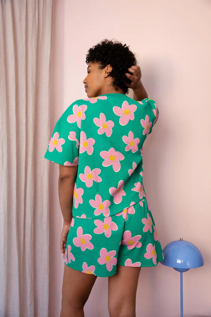 Pyjama gaufré coton BIO WAJ x Hindbag | Big Flowers
